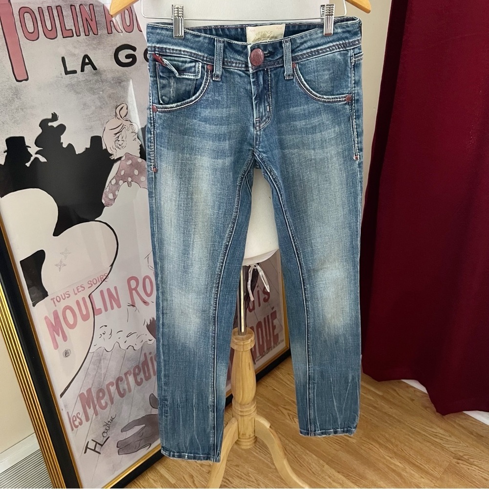 REROCK: Distressed Skinny Jeans w/ Flap Pockets